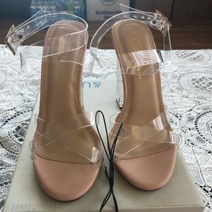 Heels with clear strap 100mm